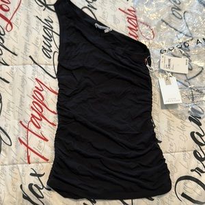 Rouched one shoulder top